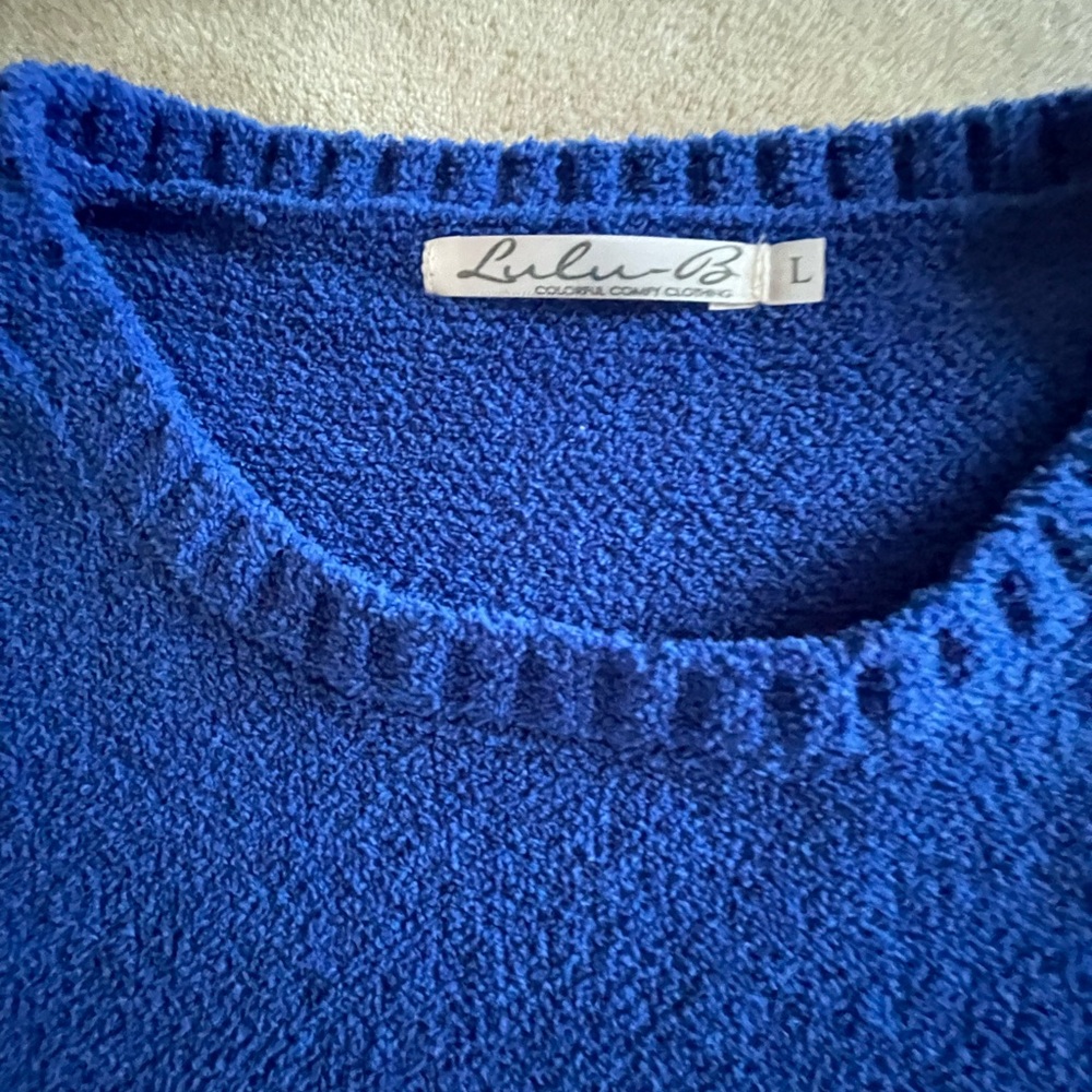 Blue Women's Chenille Sweater Size Large - Picture 2 of 6